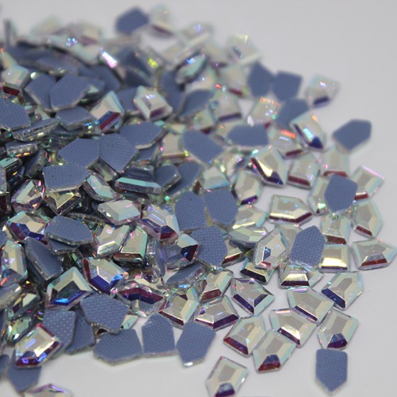 K9 Glass Crystal Loose Rhinestones Hotfix Flat Top Rectangle Shape Iron-on Rhinestones for DIY Crafts and Decoration